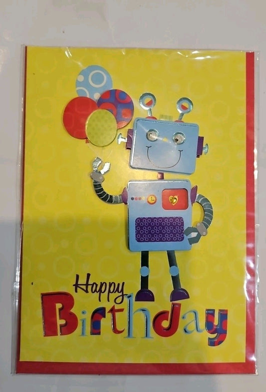 Happy Birthday Robot Card