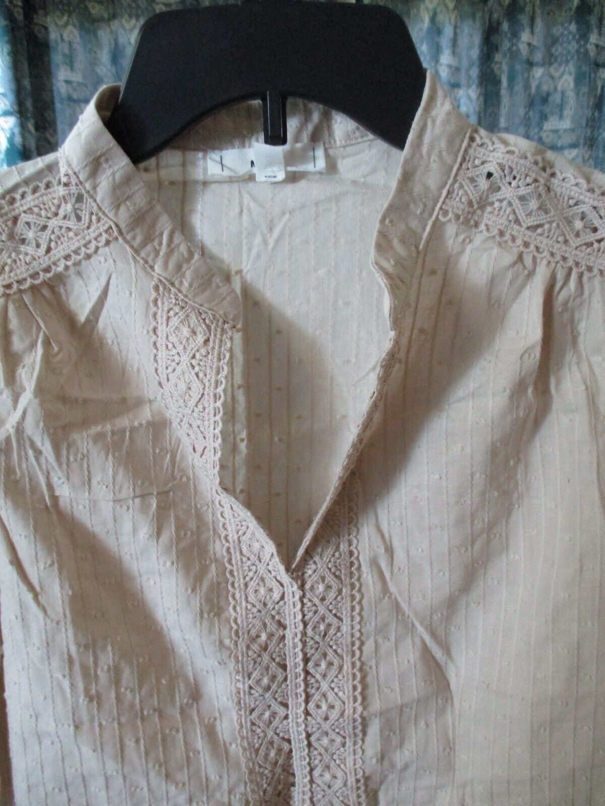 MINE Blouse Top Shirt Tunic Crochet SMALL NEW