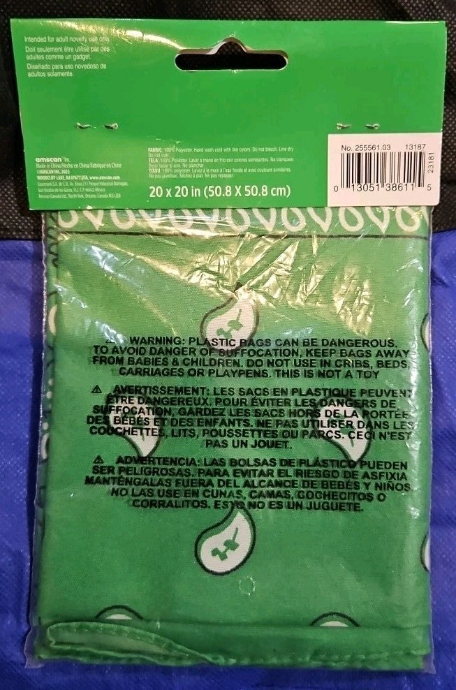 Square Paisley Bandana - Green/White - St Patrick's Day - Costume Accessory