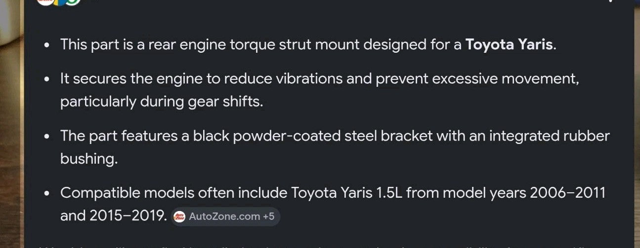 Toyota Yaris Torque Strut Engine Rear Mount 2006-2011 & 2015-2019