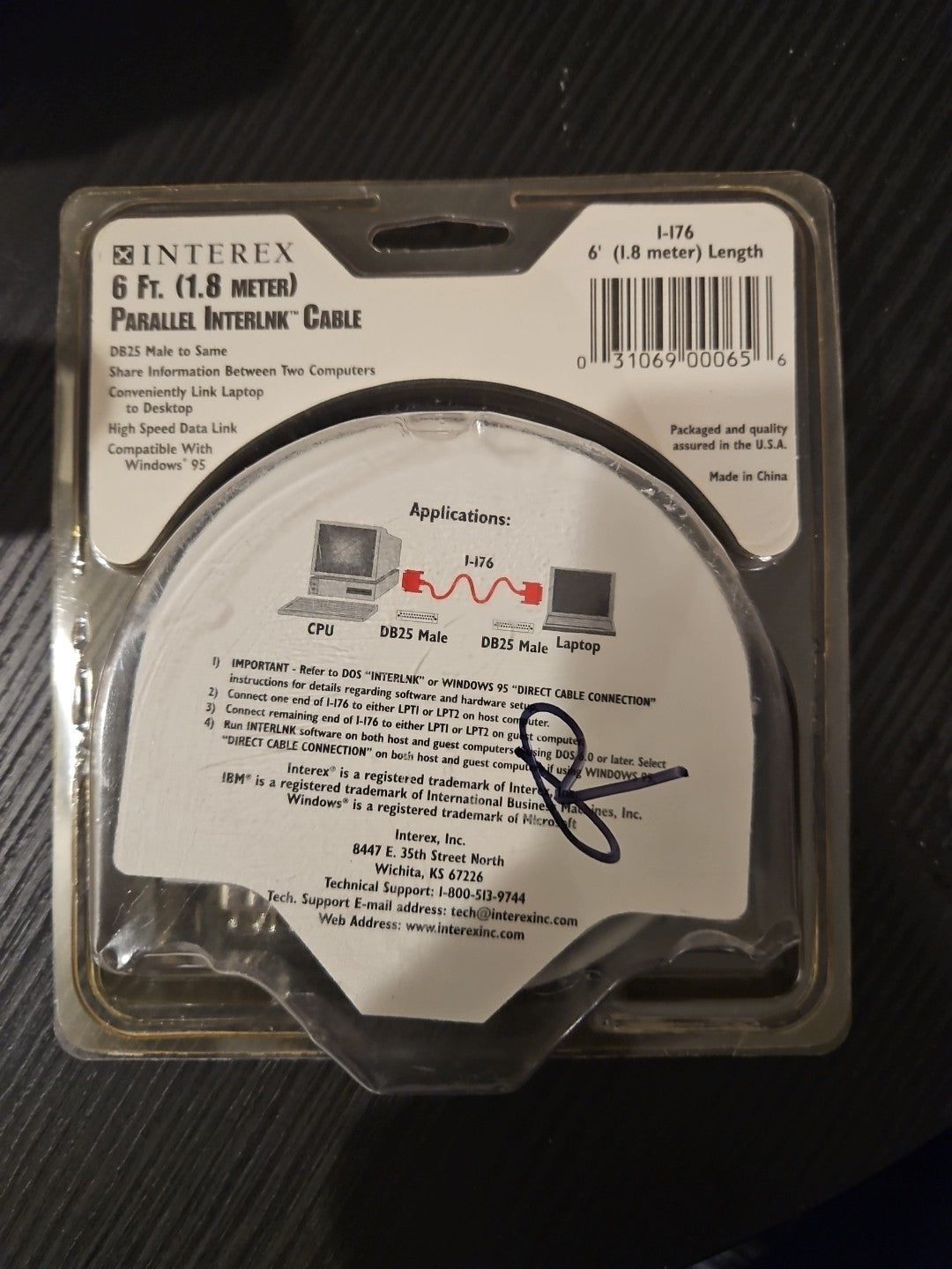 Interex 6 Ft. Parallel Interlink Cable DB25 Male To Male