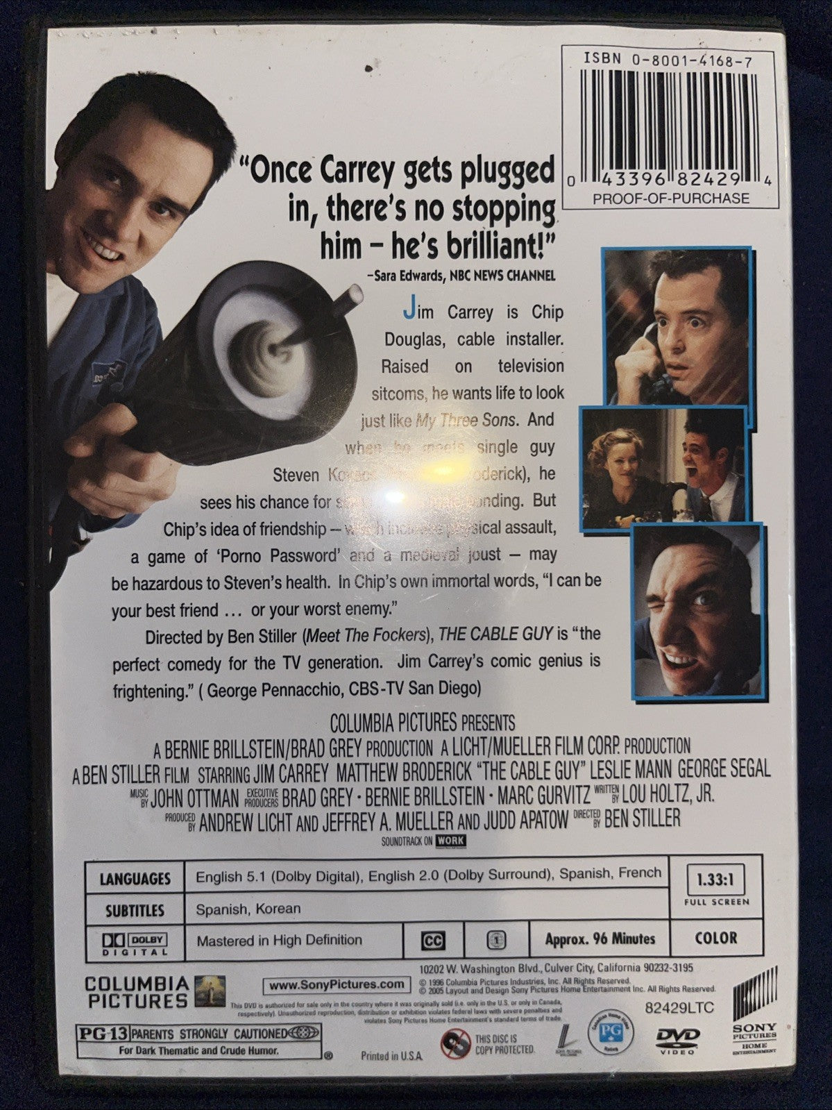 The Cable Guy (DVD, 1996) Sealed
