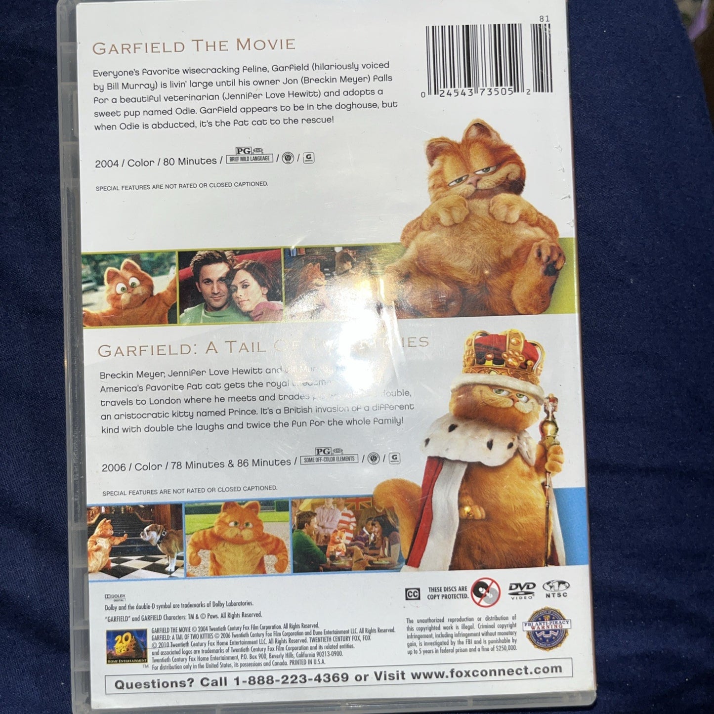 Garfield Double Feature (DVD, 2-Disc set, 2010) LIKE NEW!