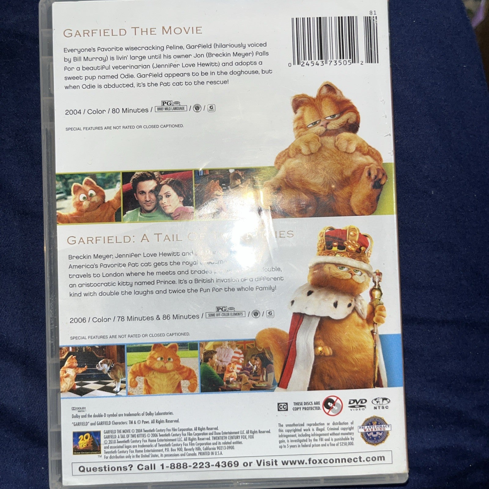 Garfield Double Feature (DVD, 2-Disc set, 2010) LIKE NEW!