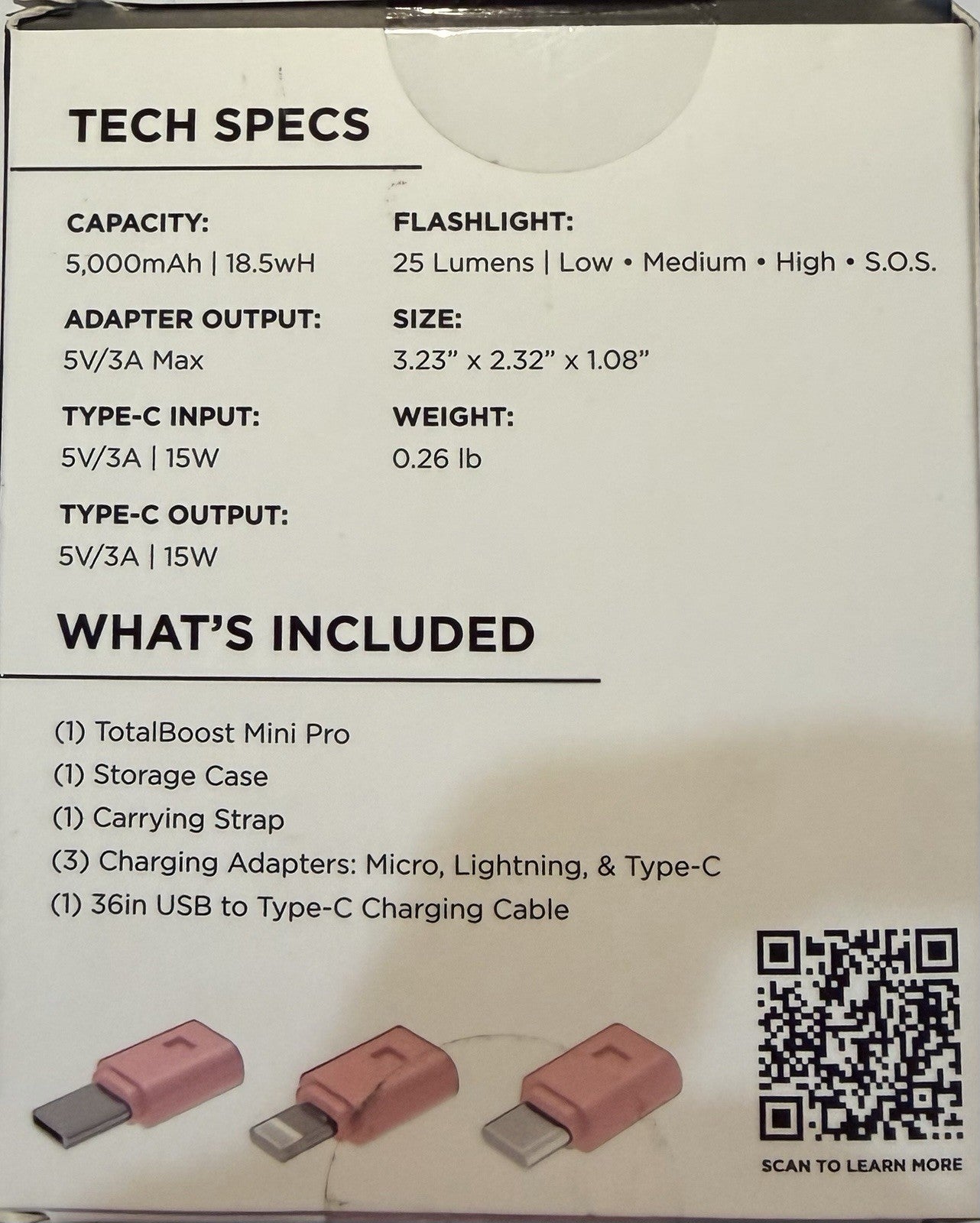 Limitless TotalBoost Mini Pro 5,000 mAh Portable Power Bank Pink with Kick Stand
