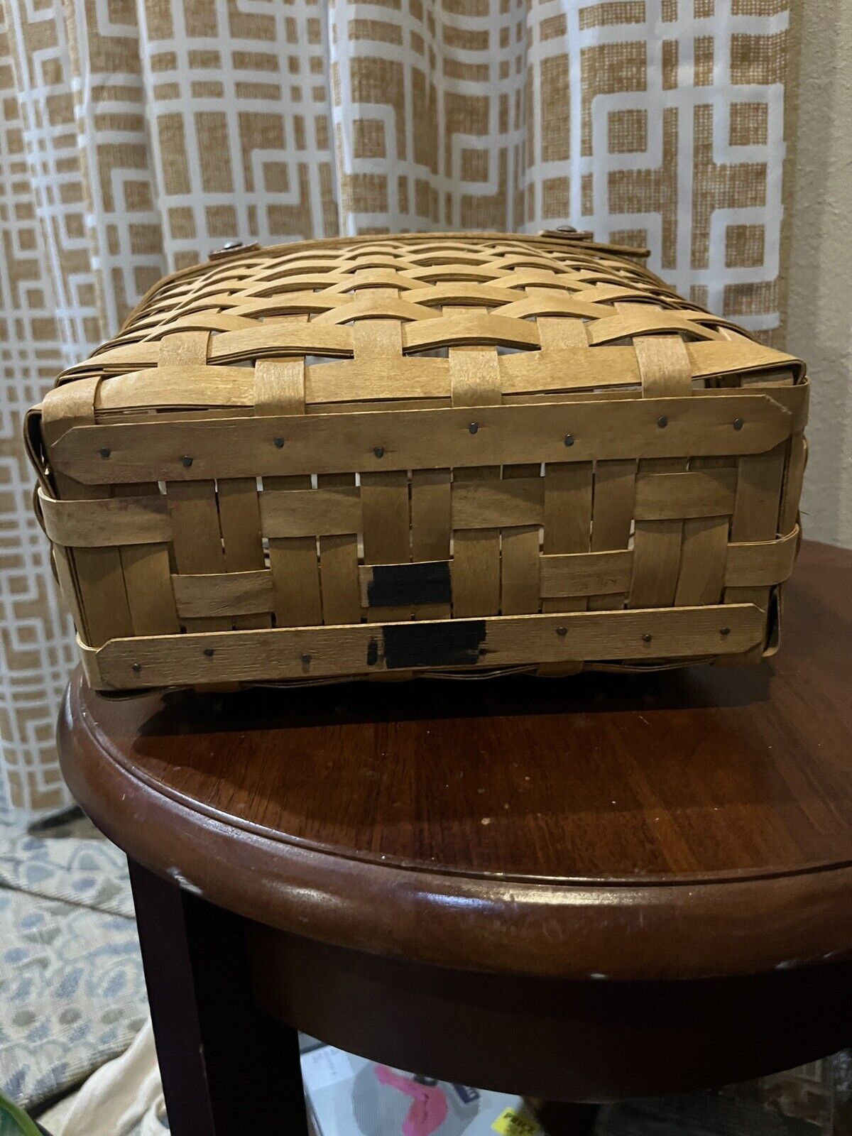 Long Burger Basket With Leather Handles