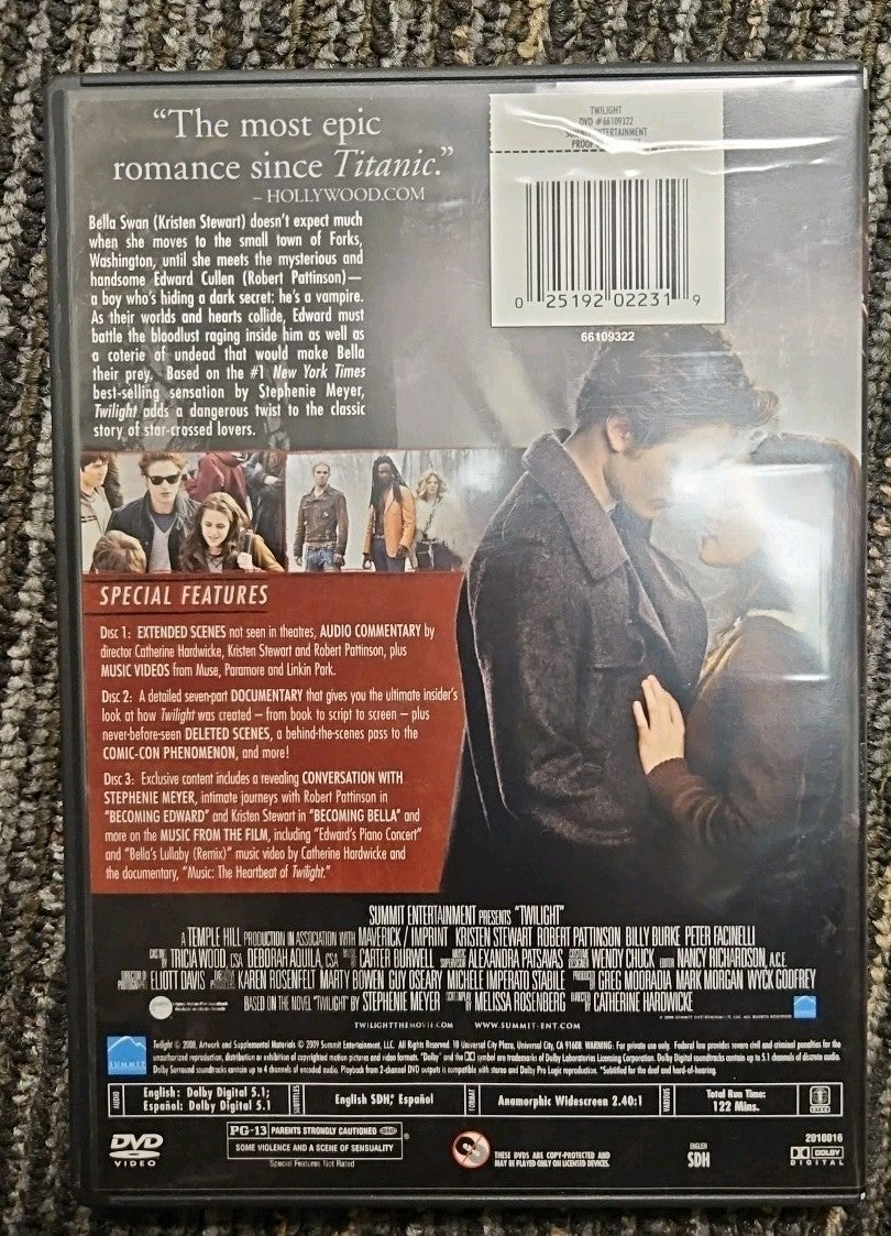 Twilight (DVD, 2009, 3-Disc Set, Deluxe Edition) New Sealed