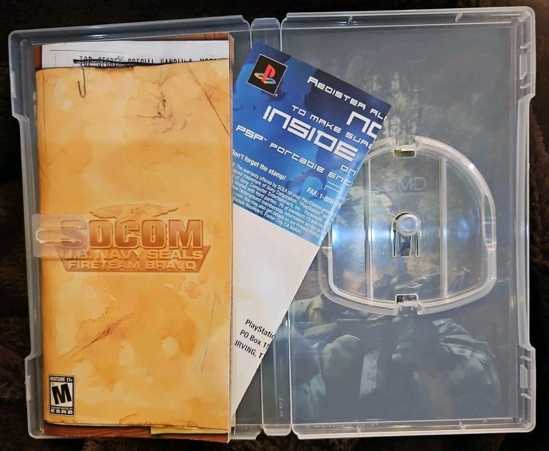 Socom US Navy Seals Fireteam Bravo (PSP UMD) No Game. Case. Manual. Box Art