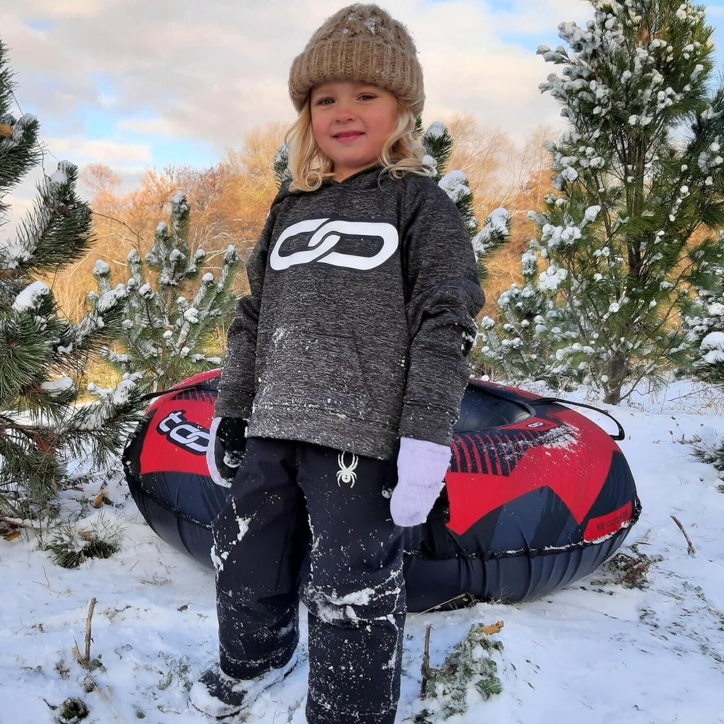 Toobski Snow/Ski Tube Sledding / Skiing Heavy Duty Black & Red NIB Retails $198