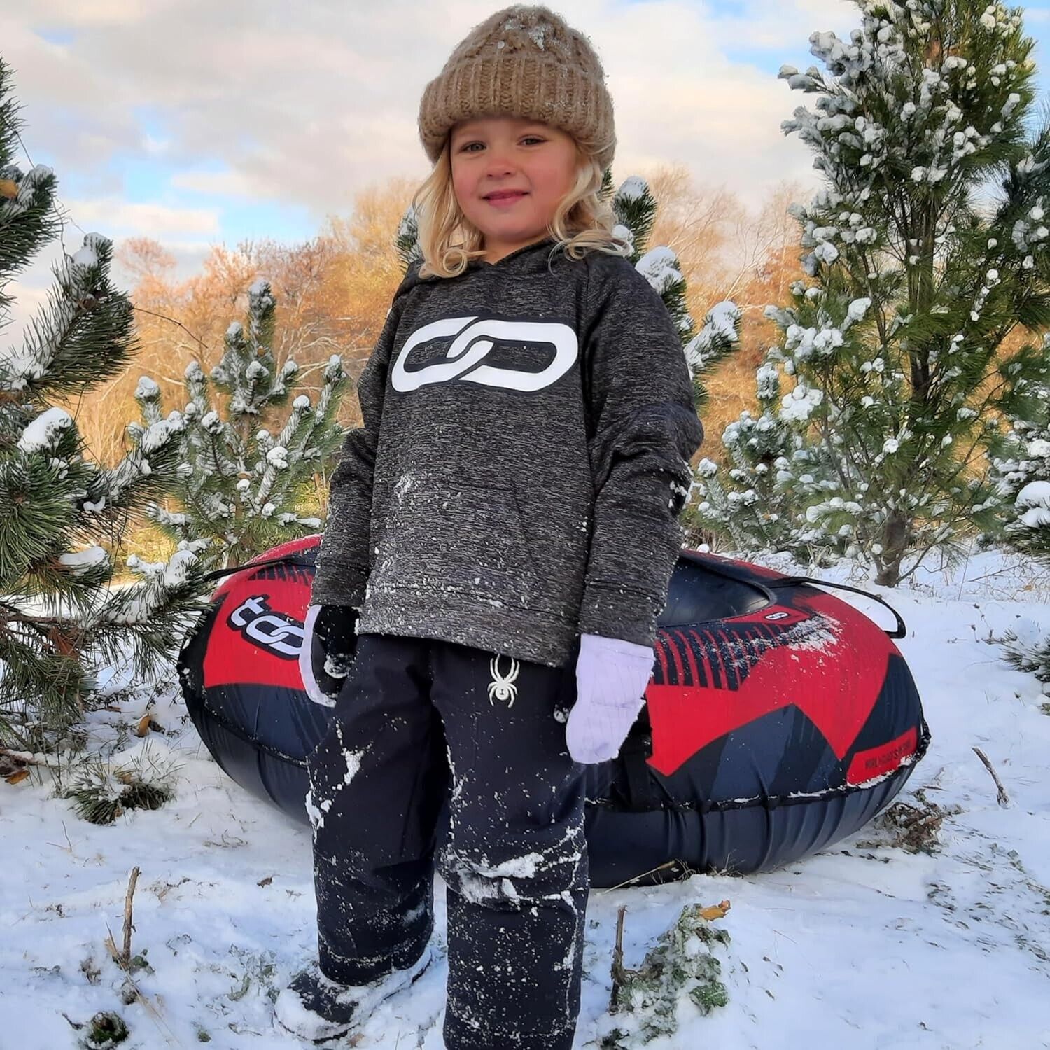 Toobski Snow/Ski Tube Sledding / Skiing Heavy Duty Black & Red NIB Retails $198