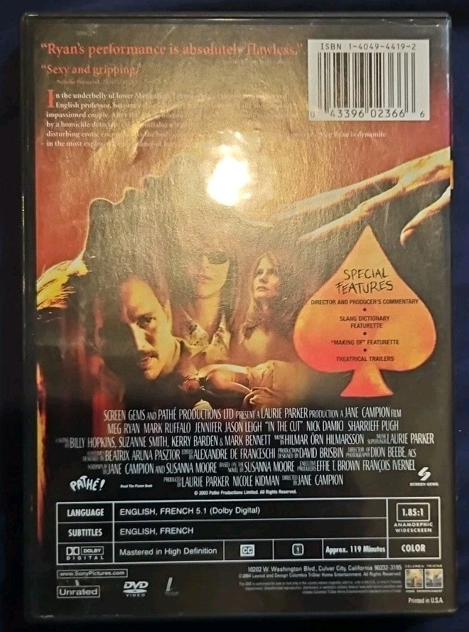In the Cut (DVD, 2004, Unrated Version) New Sealed