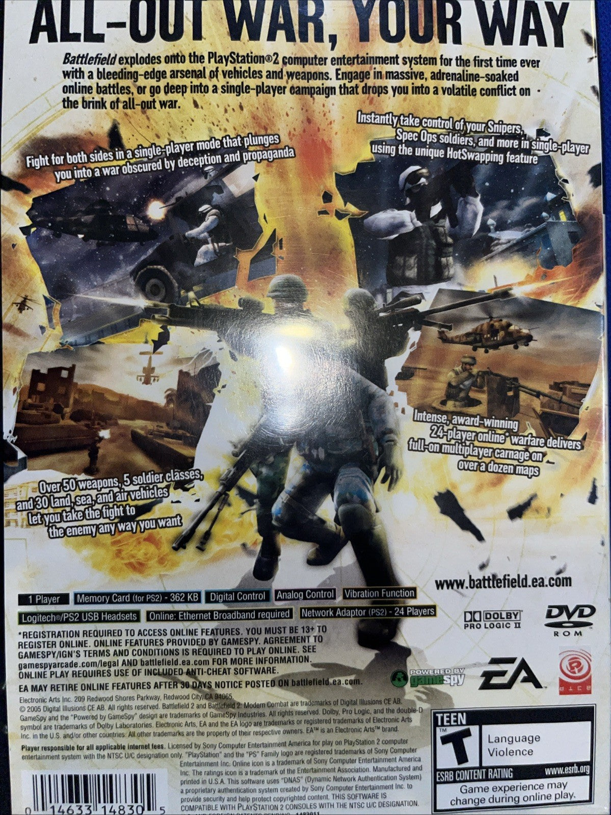 Battlefield 2: Modern Combat (PS2) Mint. No Manual. New Case. Resealed
