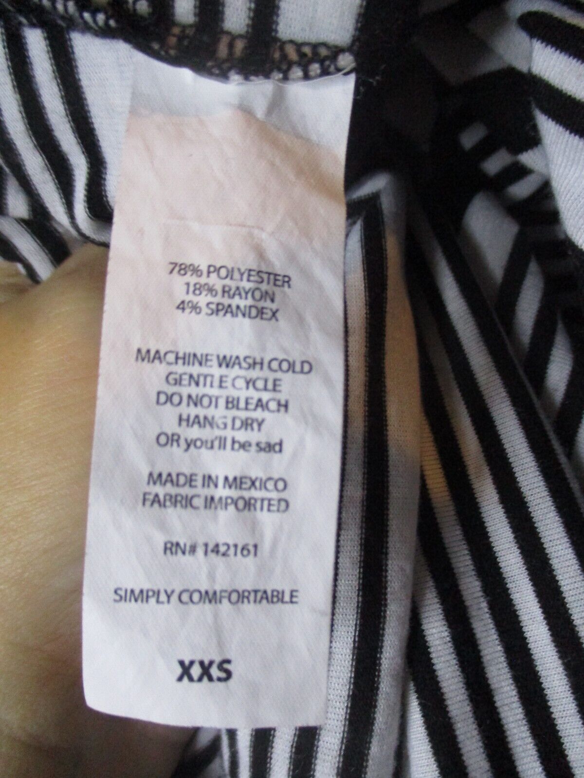 LuLaRoe Irma Black and White Stripe Tunic XXS