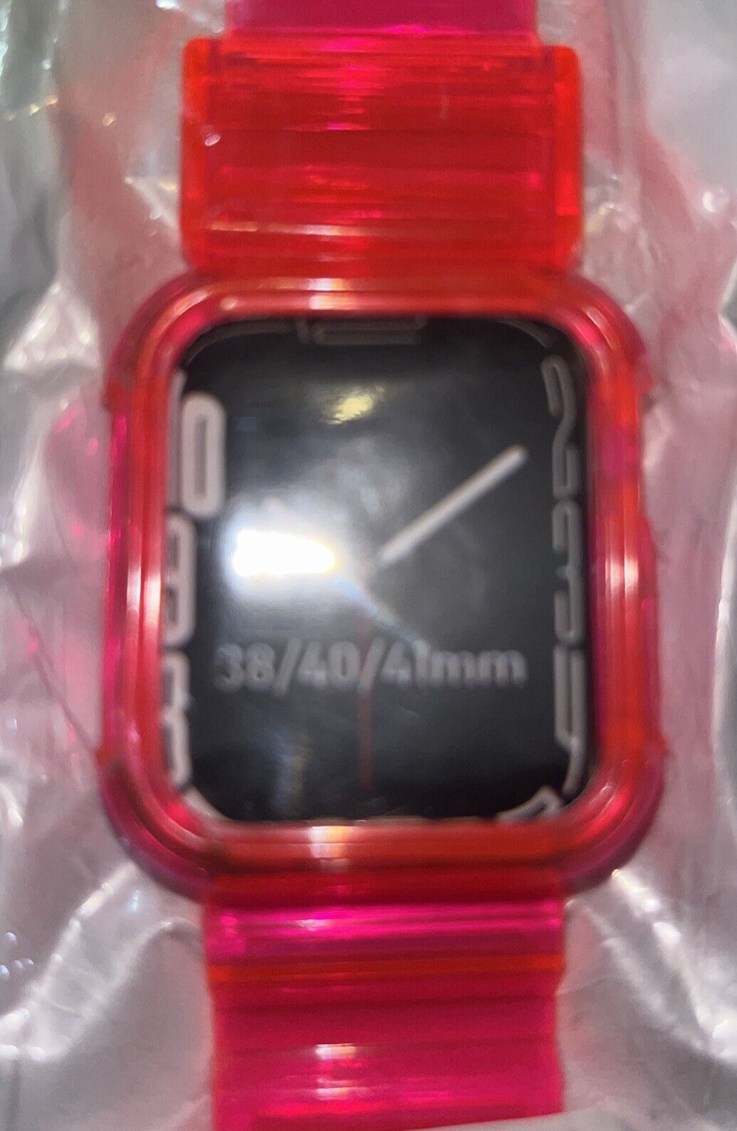 Transparent Pink Apple Watch Band For 38/40/41mm Series SE 4 5 6 7 8 9 SE