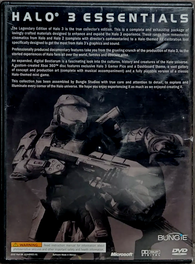 Halo 3 Essentials (Xbox 360) CIB. New Case. Tested. Requires Halo 3 Game