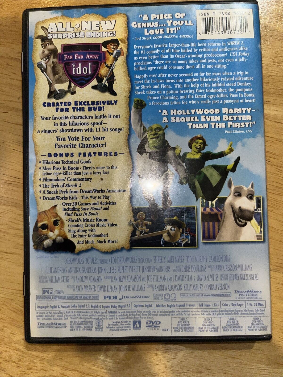 Shrek 2 (DVD, 2004, Full Frame)