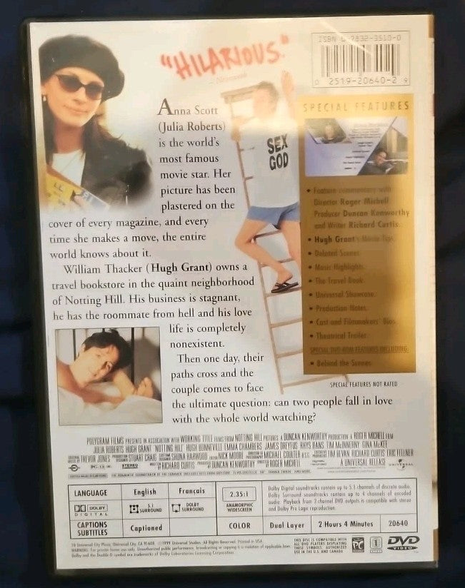 Notting Hill (DVD, 1999) Brand new sealed