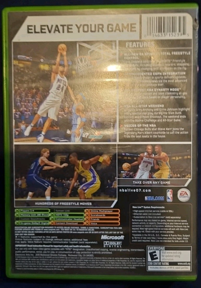 NBA Live 07 (Microsoft Xbox, 2006) Tested. No Scratches. New Case