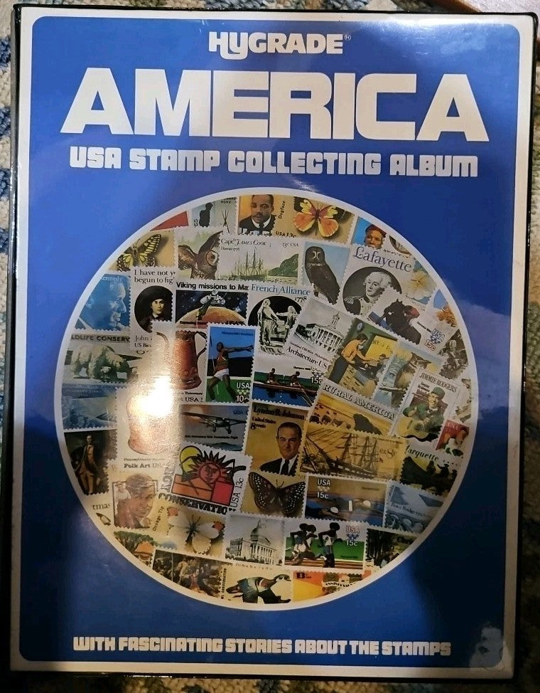 Hygrade AMERICA Stamp Collection Album W/ Some Stamps In Binder  1982