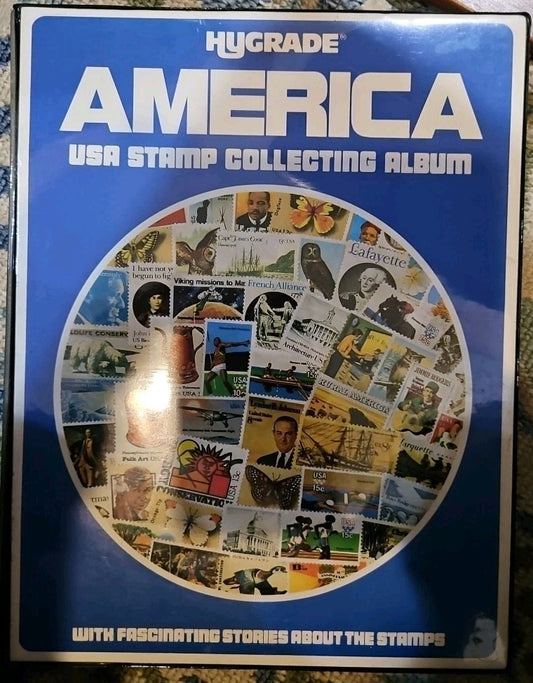Hygrade AMERICA Stamp Collection Album W/ Some Stamps In Binder  1982