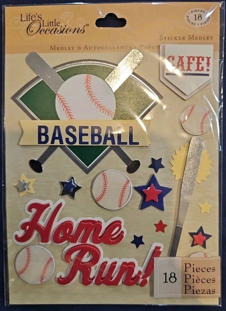 Baseball Bat Ball Diamond Home Plate Home Run Team Game Play Stars K&Co Stickers