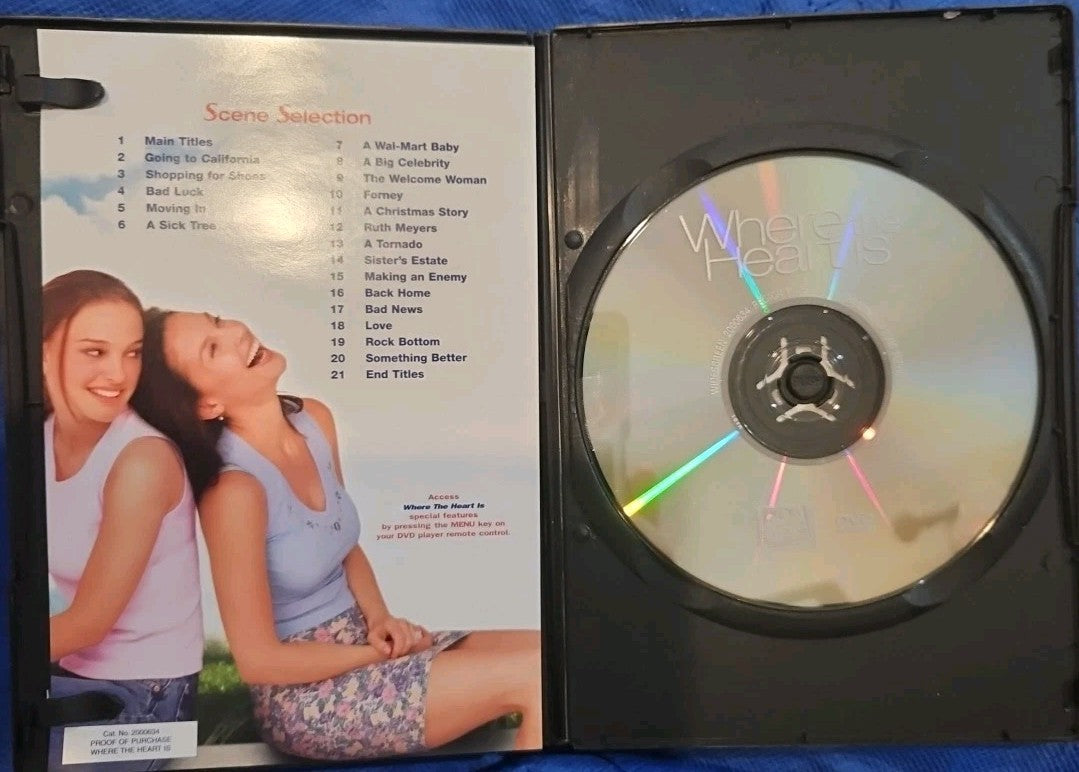Where the Heart Is (DVD, 2000) Slimcase. Artwork Cropped. Tested