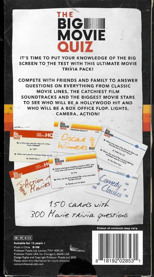 The Big Movie Quiz Trivia Game Movie Classics Set
