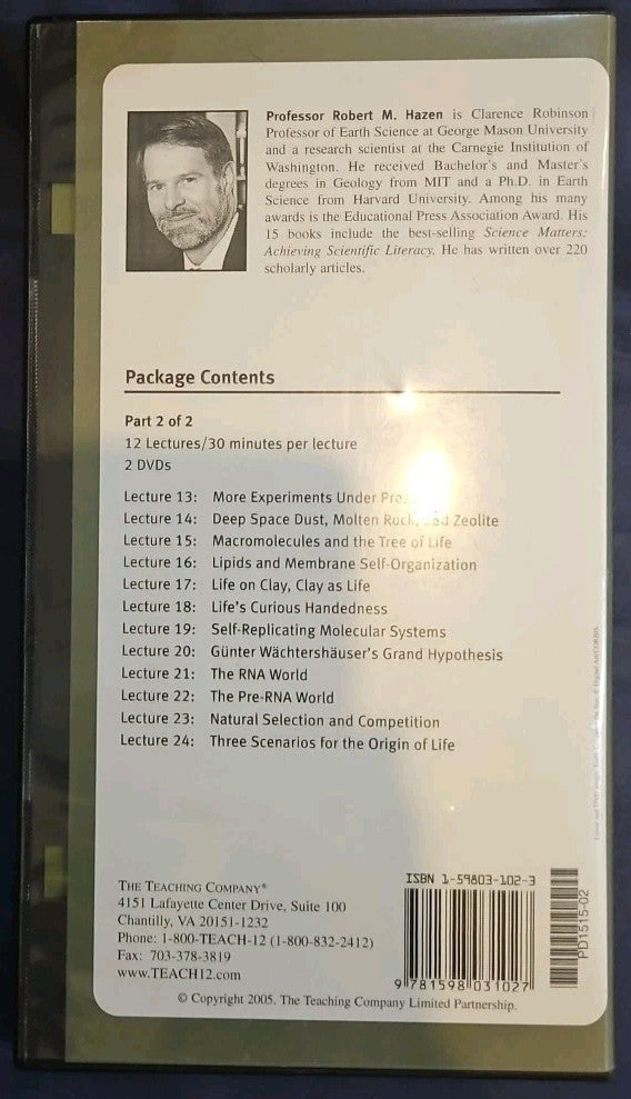 Origins of Life by Robert M. Hazen (DVD) Part 2 Disc 3 & 4