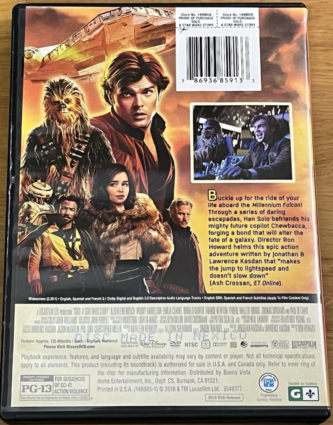 Solo - A Star Wars Story (DVD, 2018) — Tested. New Case