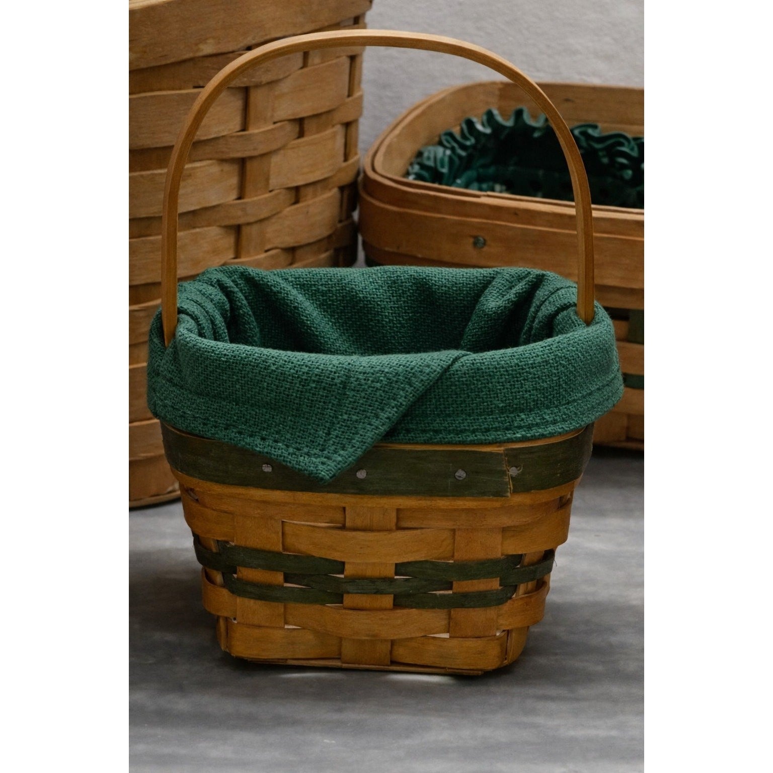 Longaberger Mini Basket w/ 5 NEW Longaberger Liners