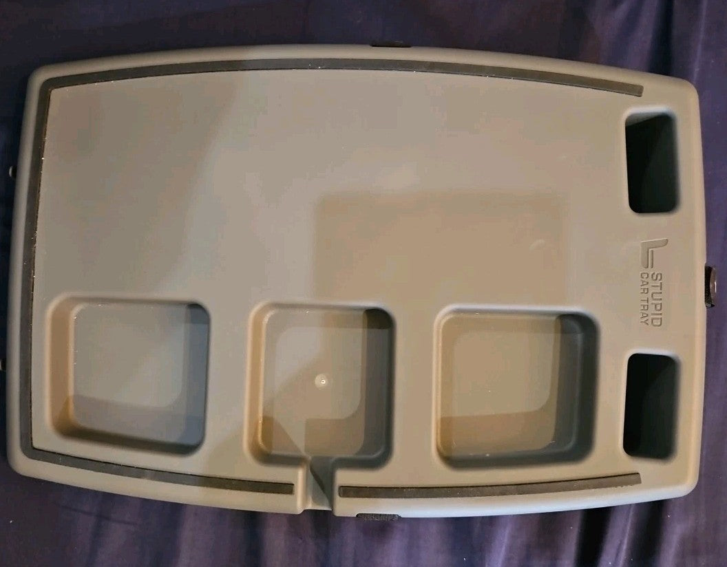 STUPID CAR TRAY Console Seat Accessory Food & Beverage Tray 12" X 17" X 4"