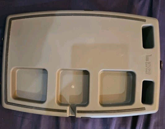 STUPID CAR TRAY Console Seat Accessory Food & Beverage Tray 12" X 17" X 4"