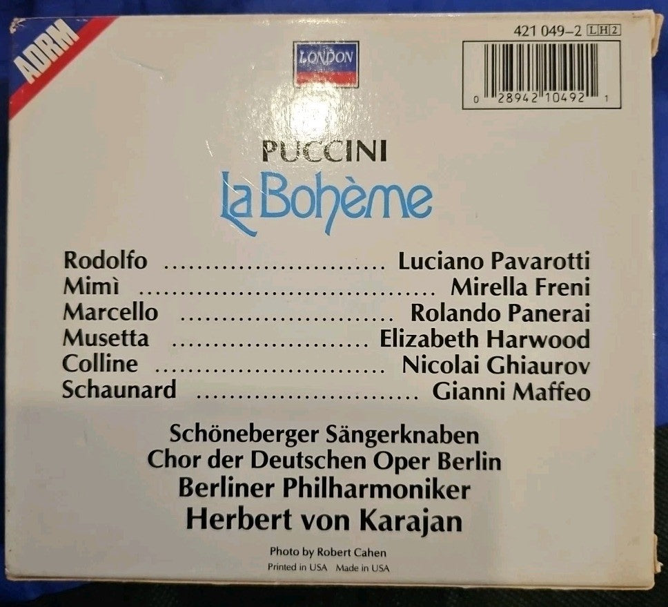 La Boheme by Luciano Pavarotti (CD, 1990)