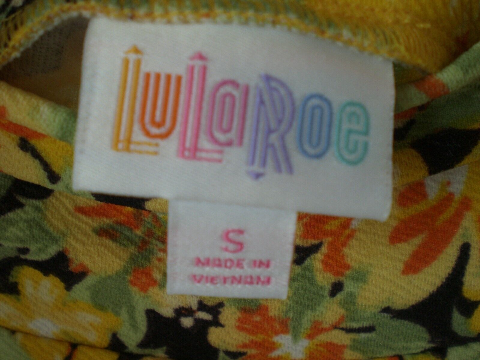 LuLaRoe Floral Cassie Skirt Yellow Orange SMALL