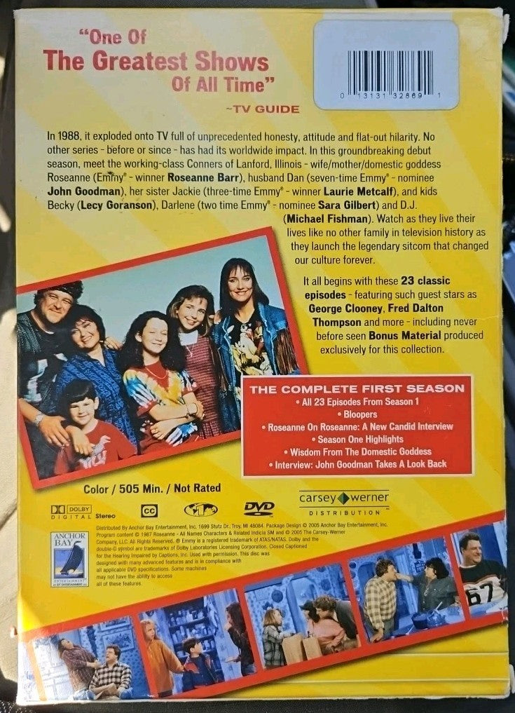 Roseanne - The Complete First Season (DVD, 2005, 4-Disc Set)Tested. No Scratches
