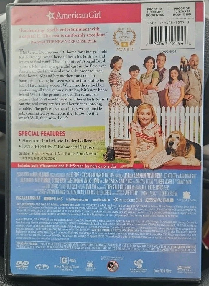 Kit Kittredge-An American Girl (DVD, 2008) Tested. New Case. Resealed