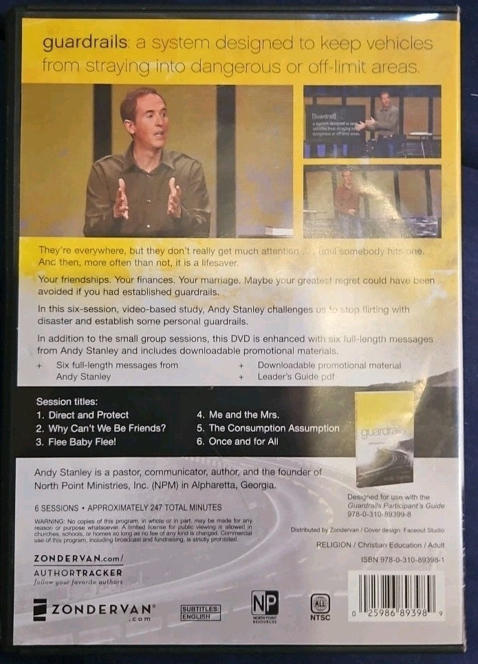 Guardrails: Avoiding Regrets In Your Life By Andy Stanley (2 DVD Set) ~New