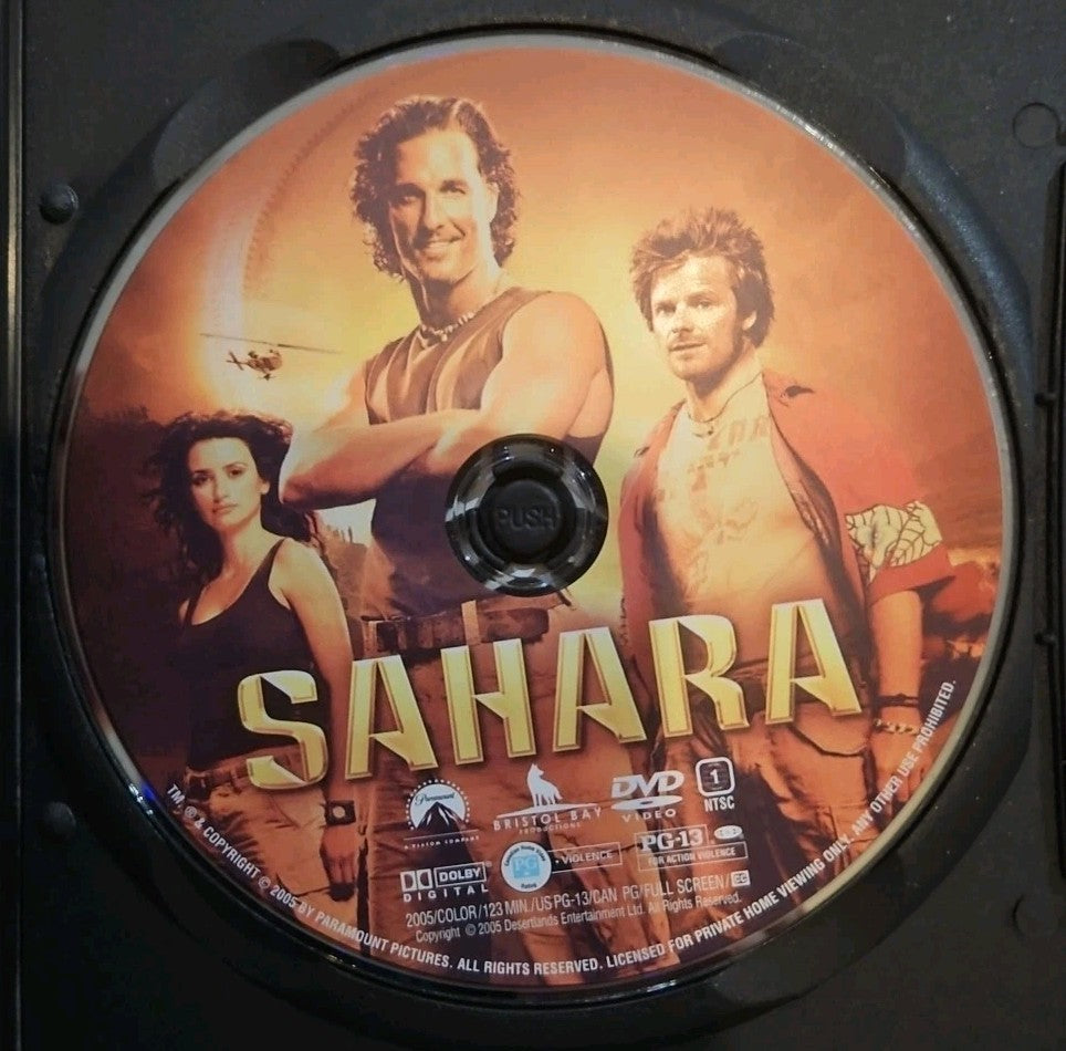 Sahara (DVD, 2005) Slimcase. Artwork Cropped. Tested