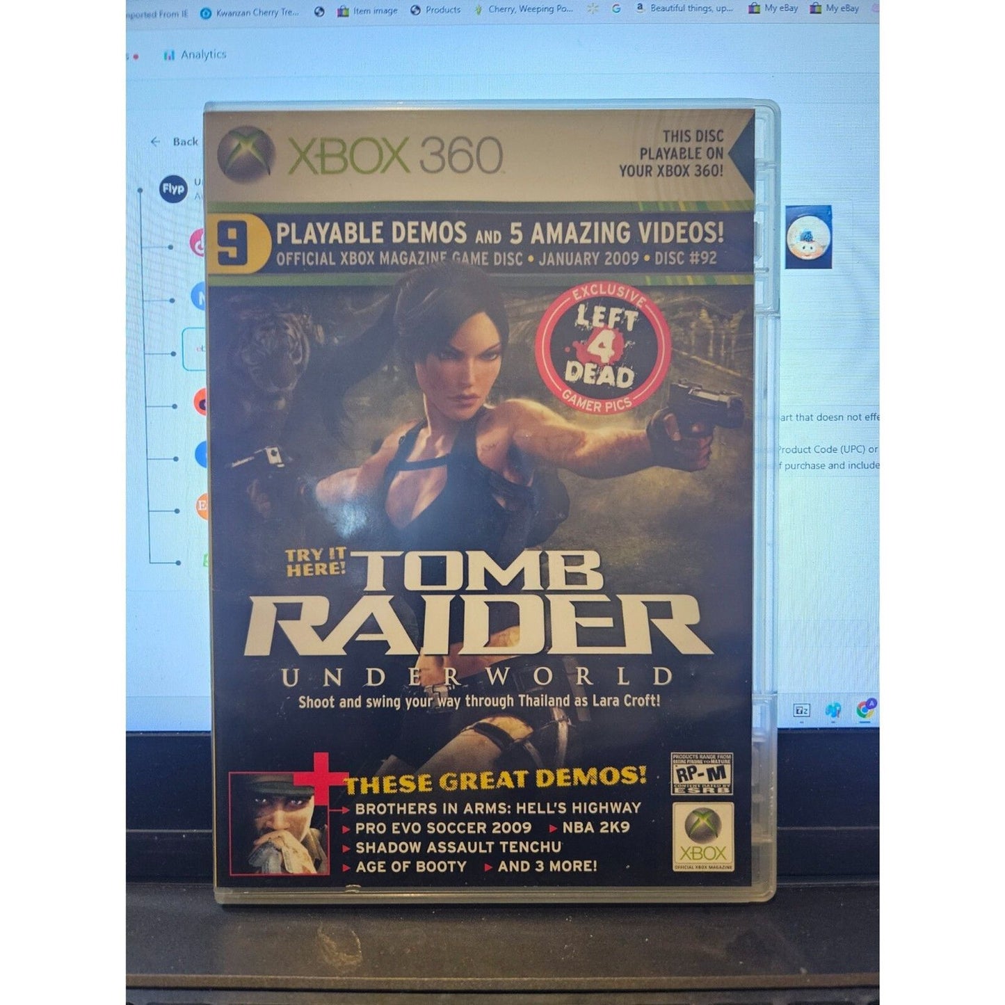 XBOX 360 January 2009 Disc 92 - Pristine.  9 Demos: Tomb Raider Underworld
