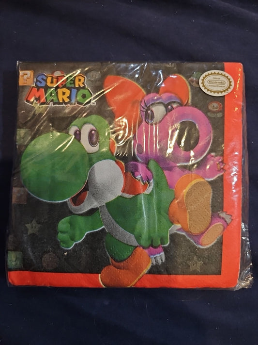 Super Mario 16 Count 2 Ply  Beverage Napkins New Sealed  6"