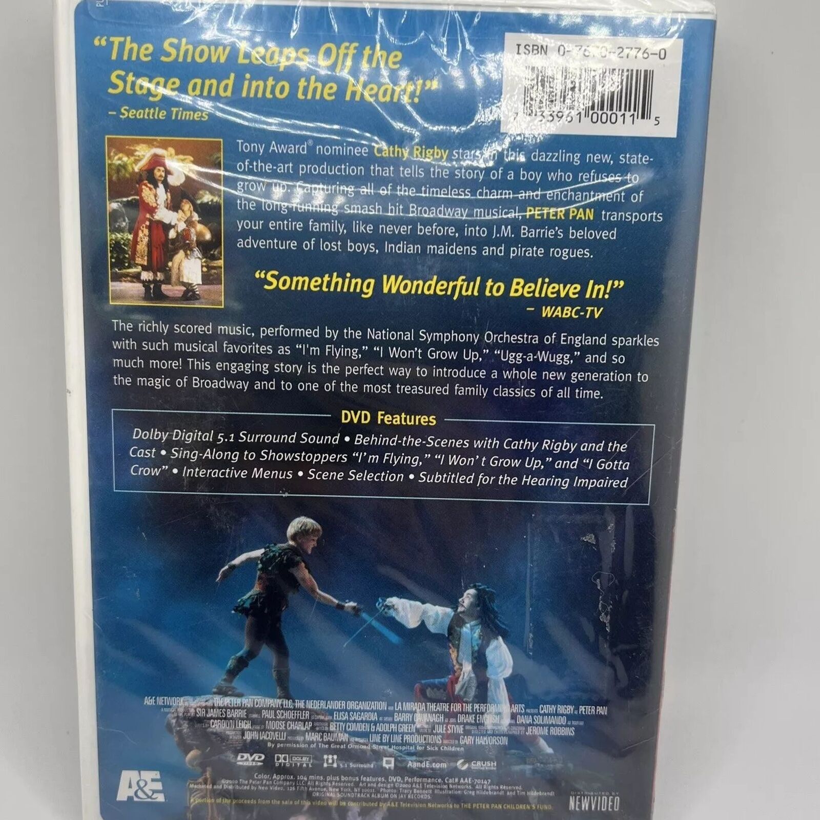 Smash Hit Broadway Musical: Cathy Rigby is Peter Pan (DVD) Brand New Sealed