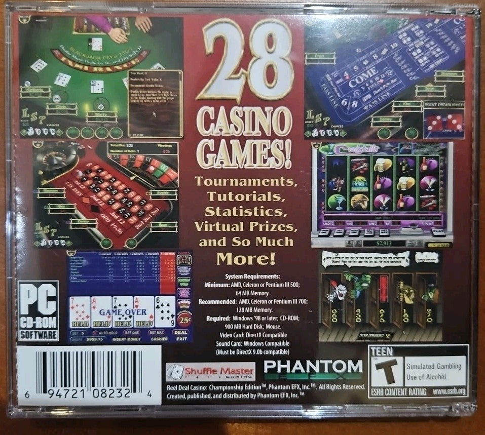 Reed Deal Casino Championshp Edition PC Game by Phantom EFX. Still Sealed
