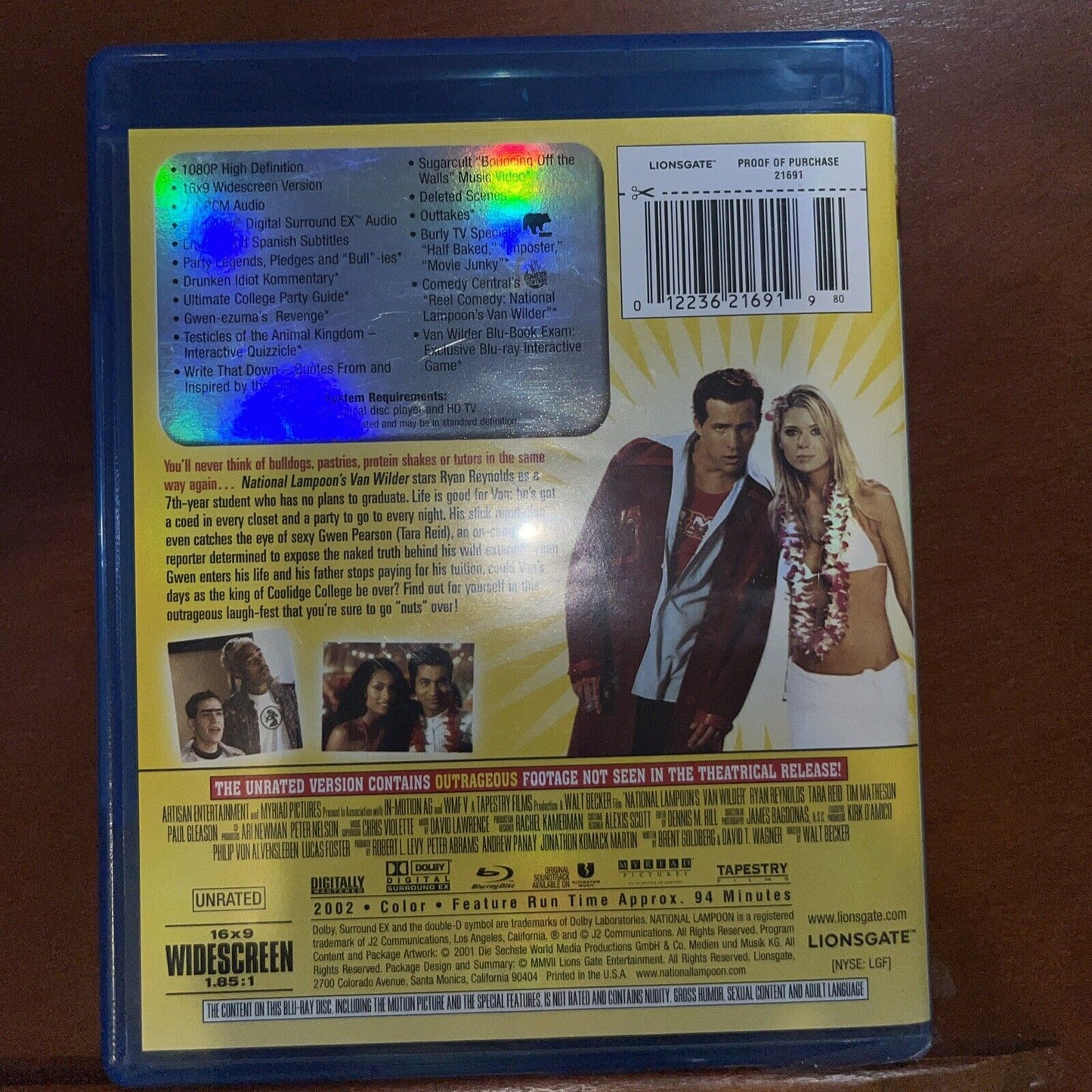 National Lampoon's Van Wilder Unrated Version Blu-ray New & Sealed