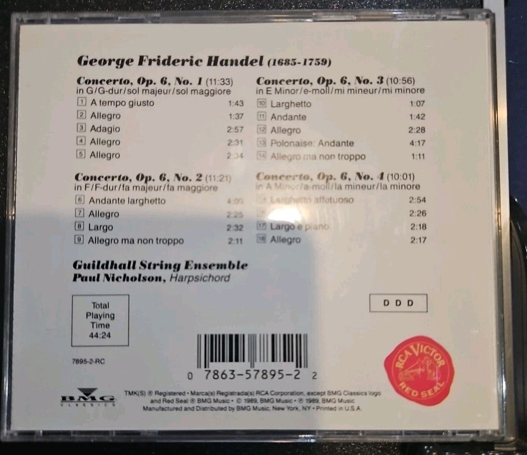 Concerti Grossi 1 by Handel / Salter / Nicholson / Guildhall String Ens (CD,...