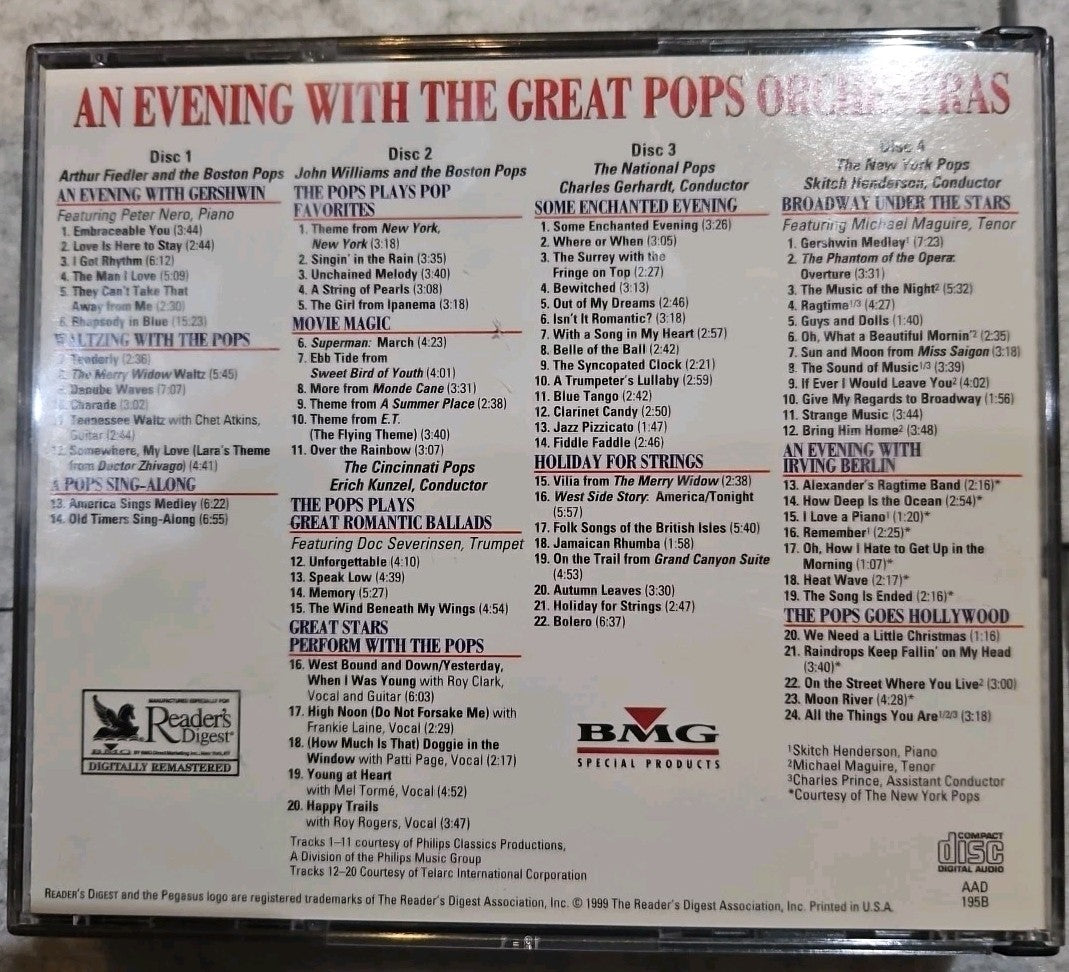 An Evening with The Great Pops Orchestras (2 CDs) Missing Disc 3 & 4
