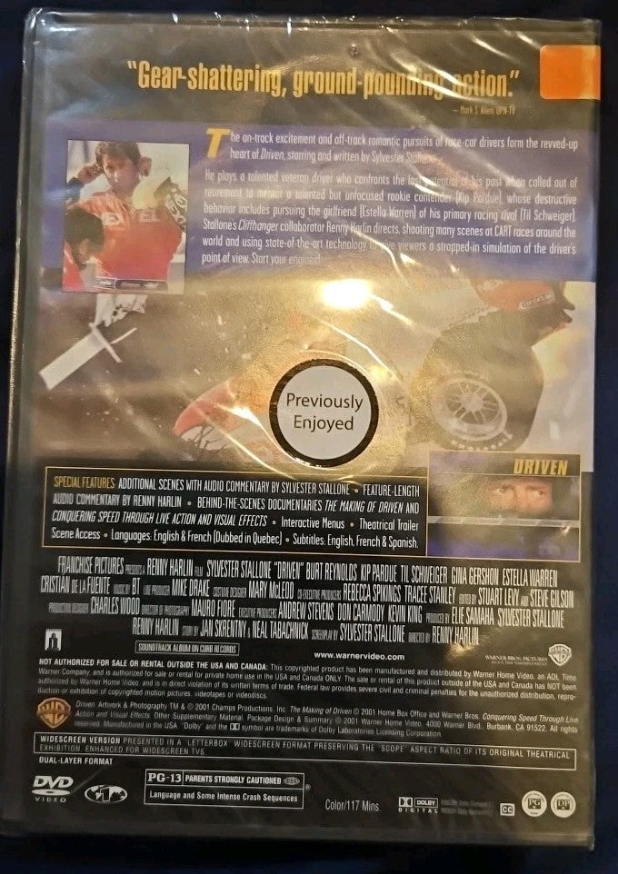 Driven (DVD, 2001) Tested no scratches