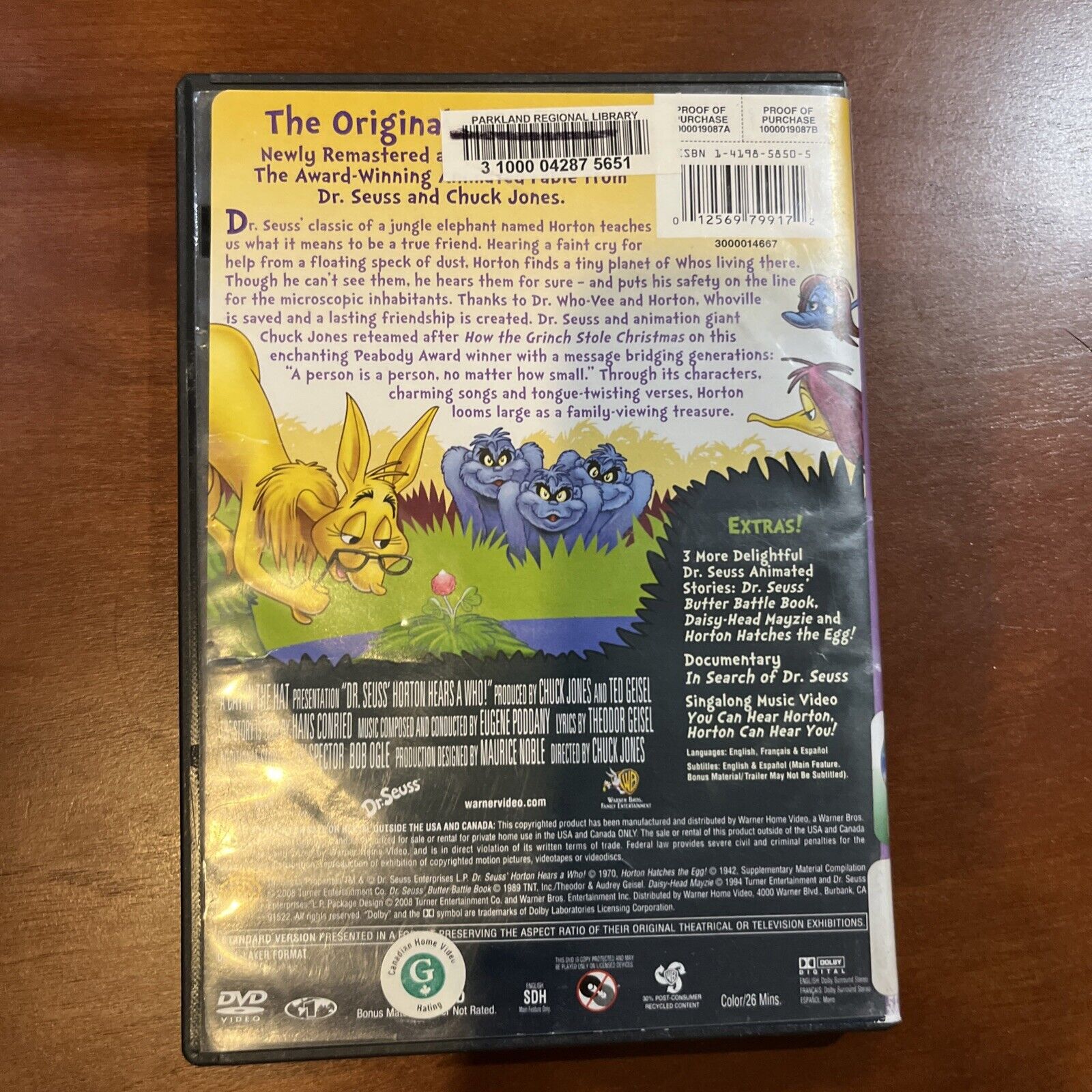 Horton Hears a Who! (Deluxe Edition) (DVD, 1970) Ex Library. Tested. New Case