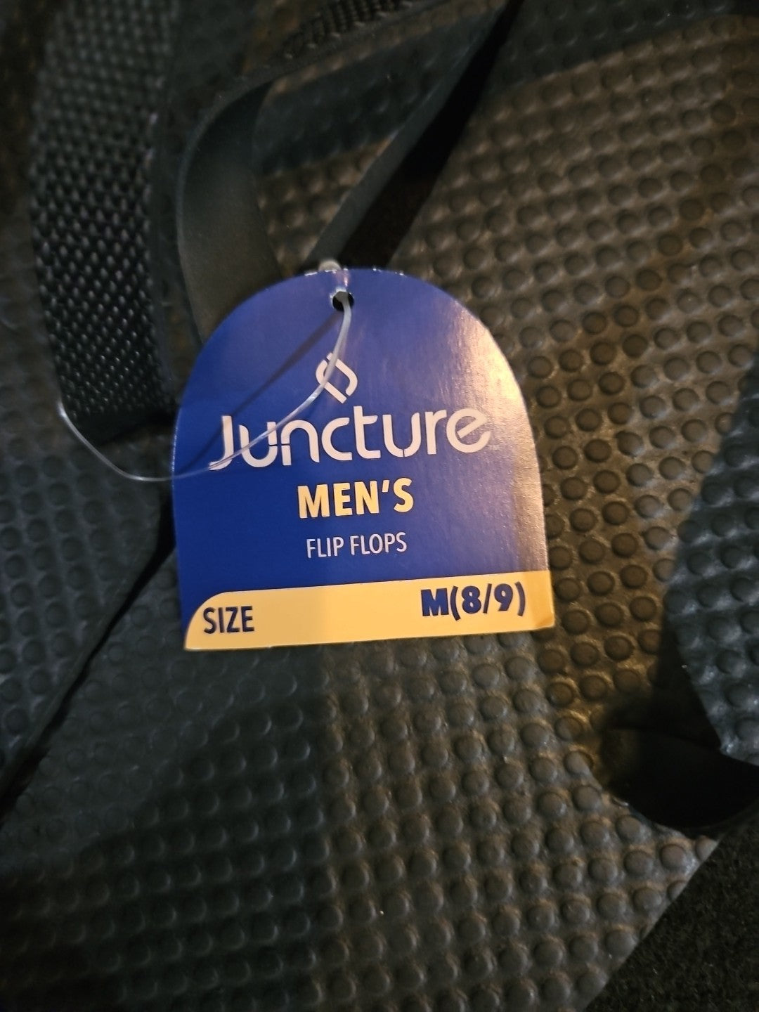 Juncture Men's Medium Size 8/9 Black Flip Flops