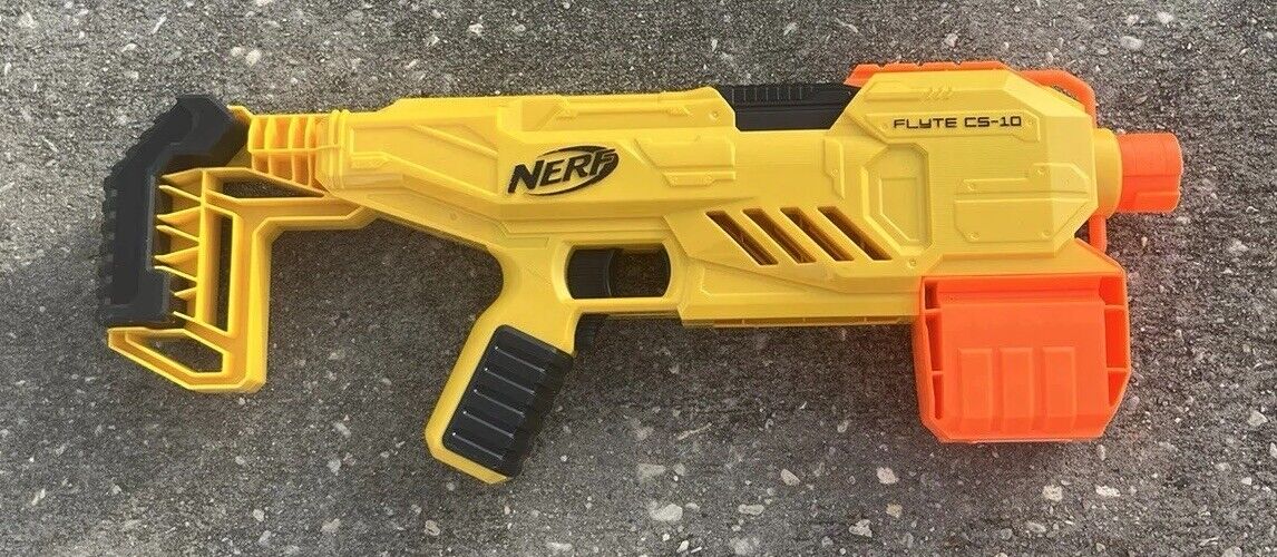 Box of Nerf Guns, Toys, and Accessories