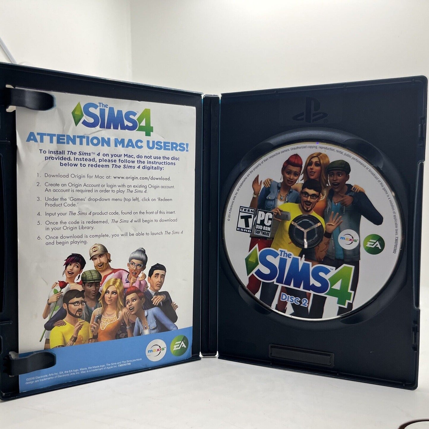 Sims 4 (PC, 2014) Case + Disc 2 Only